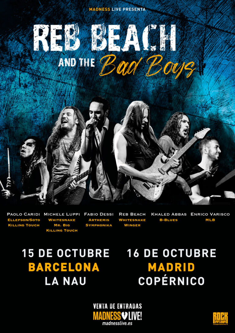 Reb Beach & The Bad Boys nos visitaran en octubre 2024 de la mano Madness Live!