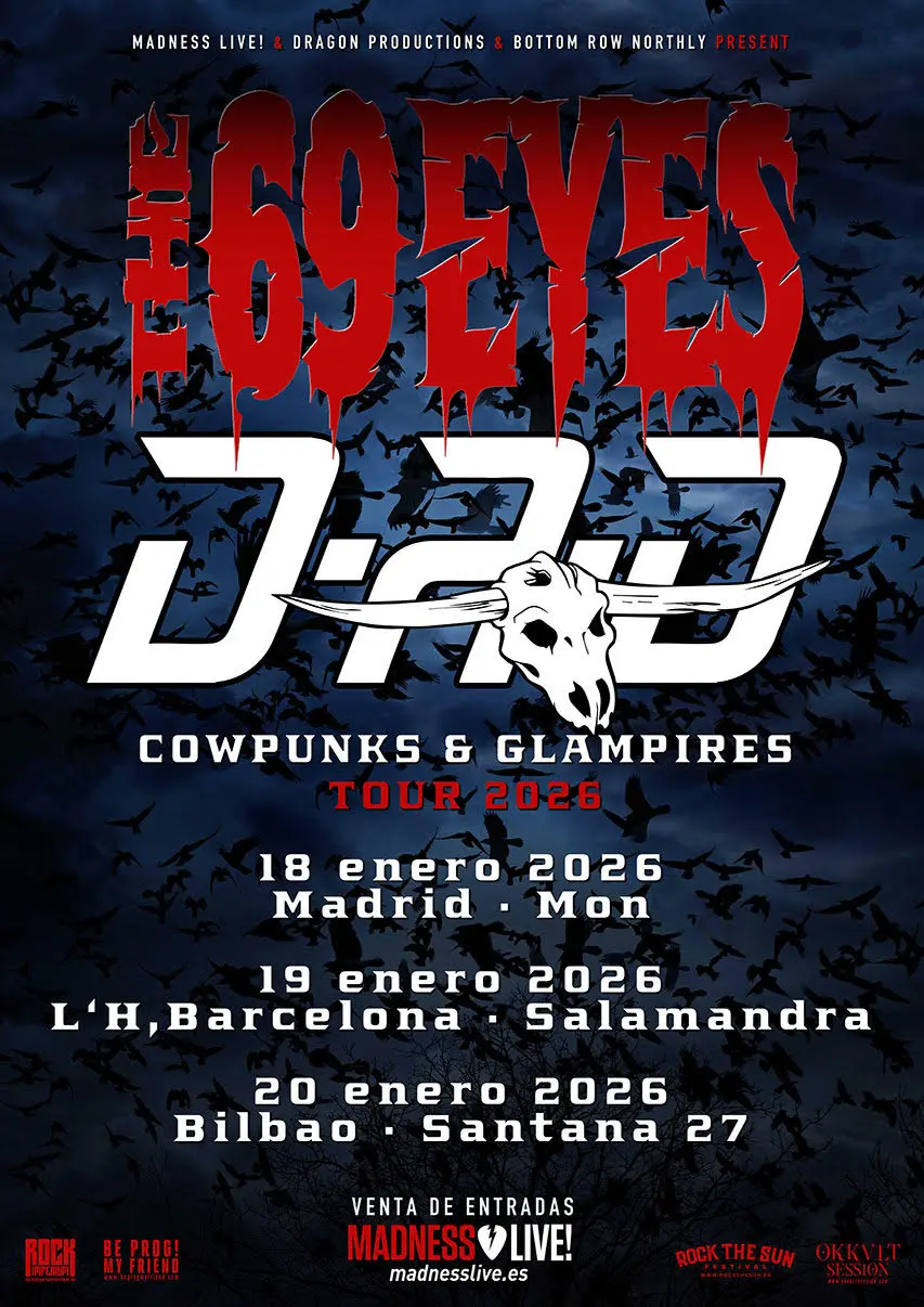the 69 eyes d a d glampires cowpunks tour poster 2026