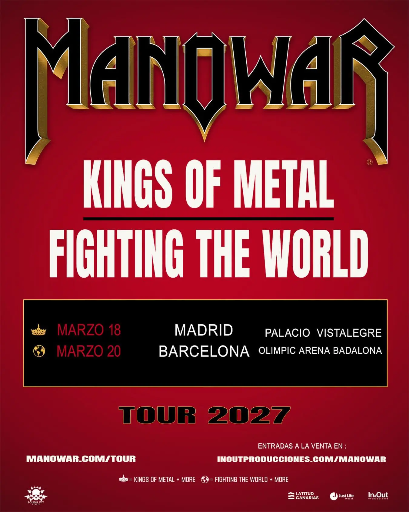 manowar gira tour poster 2027