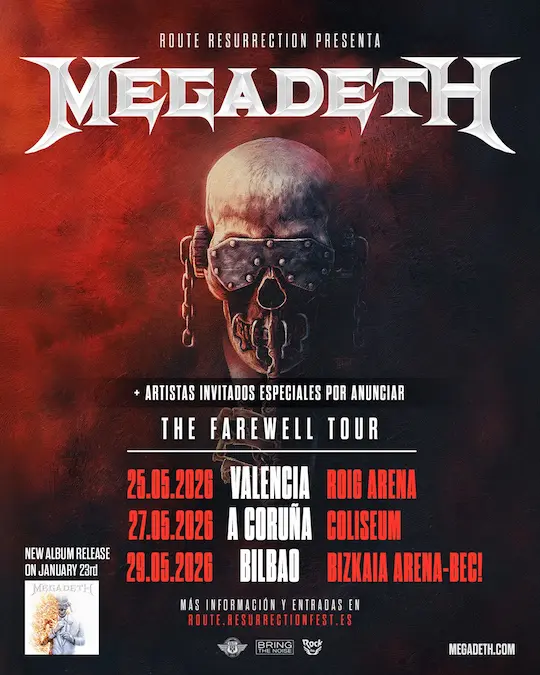 megadeth gira tour poster farewell despedida 2026