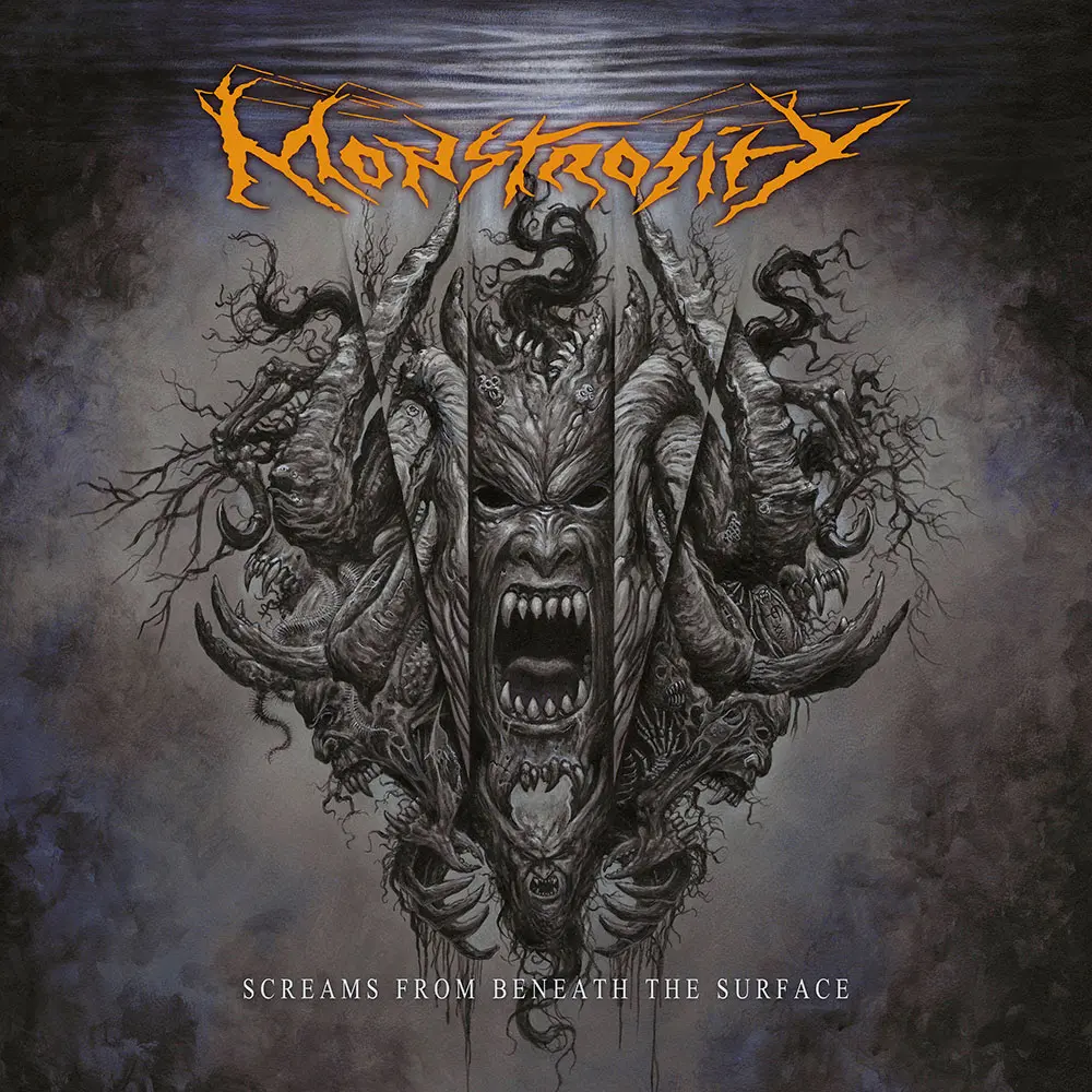 monstrosity screams from beneath the surface album cover