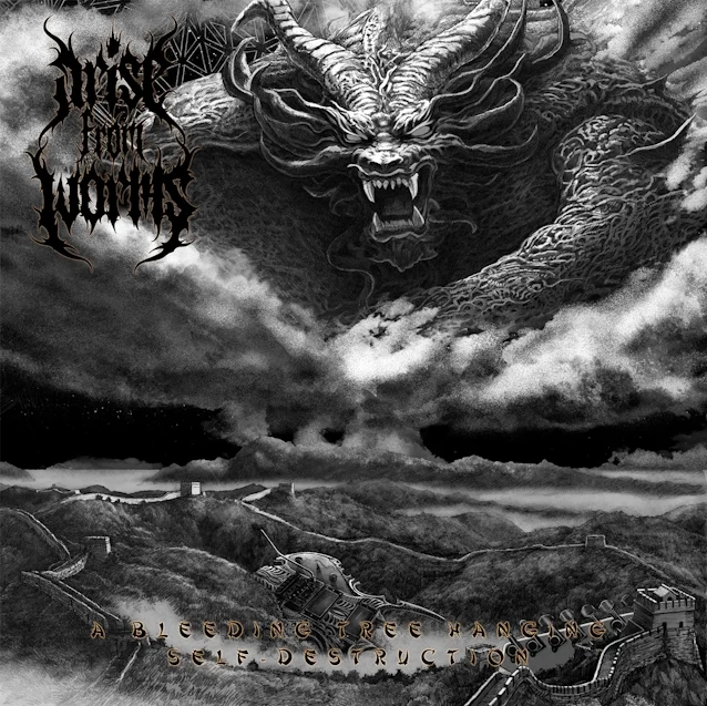 arise from worms band a bleeding tree hanging album cover